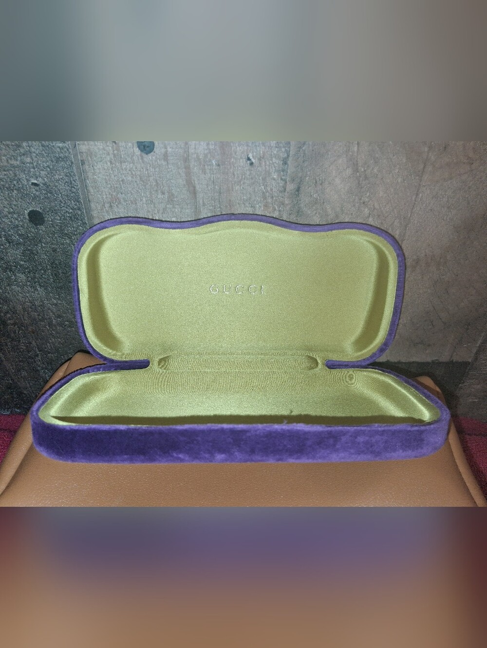 GUCCI Sunglass Case EMPTY Purple Velvet